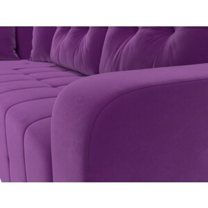 Угловой диван АртМебель Кембридж микровельвет фиолетовый левый угол