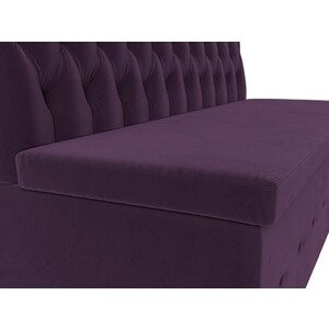 Кухонный прямой диван АртМебель Вента велюр фиолетовый