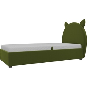 Детская кровать АртМебель Бриони микровельвет зеленый