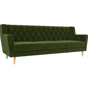 Кухонный прямой диван АртМебель Брайтон Люкс 3-х местный микровельвет зеленый кресло артмебель норден микровельвет зеленый