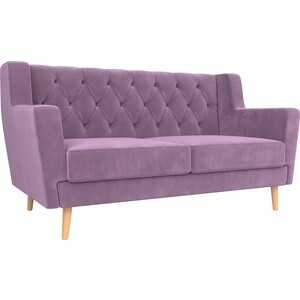 Кухонный прямой диван АртМебель Брайтон Люкс 2-х местный микровельвет сиреневый прямой диван артмебель мюнхен люкс микровельвет фиолетовый