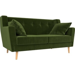 Кухонный прямой диван АртМебель Брайтон 2-х местный микровельвет зеленый кресло артмебель норден микровельвет зеленый