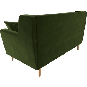 Кухонный прямой диван АртМебель Брайтон 2-х местный микровельвет зеленый