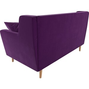 Кухонный прямой диван АртМебель Брайтон 2-х местный микровельвет фиолетовый