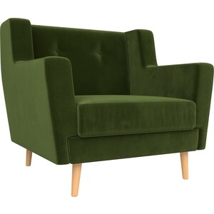 Кресло АртМебель Брайтон микровельвет зеленый кресло артмебель норден микровельвет зеленый