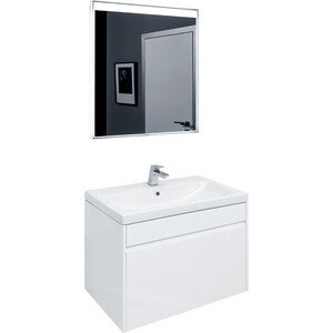 Мебель для ванной Aquanet Палермо 80 белый глянец зеркало aquanet палермо 10085 led 00196645