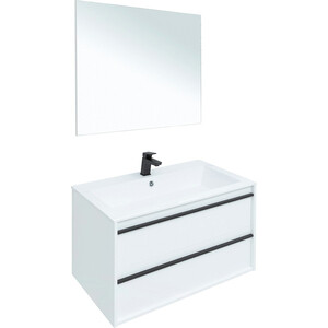 Мебель для ванной Aquanet Lino 90 белая матовая зеркало aquanet lino 80 белый матовый 253907