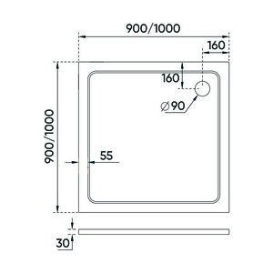 Душевой поддон Veconi Tezeo stone 100х100 универсальный, на каркасе, без сифона (TZ08-100K-01-19C3)