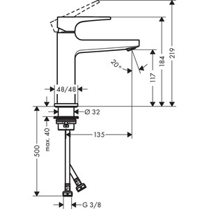 Смеситель для раковины Hansgrohe Metropol с донным клапаном, золото (32507990)