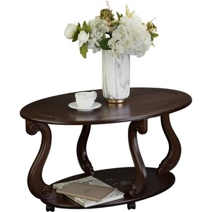 Стол журнальный Мебелик Овация (М) на колесах темно-коричневый (П0004857) стол журнальный мебелик берже 3с тёмно коричневый 882