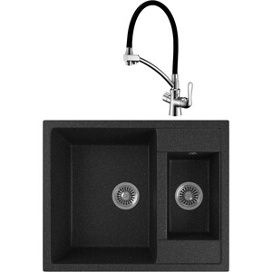 

Кухонная мойка и смеситель GreenStone GRS-21-308 Lemark Comfort LM3070C с сифоном, черная, GRS-21-308 Lemark Comfort LM3070C с сифоном, черная