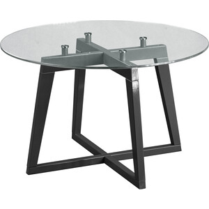 Стол журнальный Мебелик Рилле 445 серый графит, стекло прозрачное (круг) (П0004922)