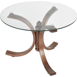 Стол журнальный Мебелик Лорд средне-коричневый, прозрачное (П0005023)