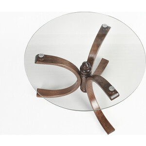 Стол журнальный Мебелик Лорд средне-коричневый, прозрачное (П0005023)