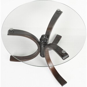 Стол журнальный Мебелик Лорд темно-коричневый, прозрачное (П0005024)