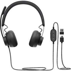 Гарнитура Logitech Headset Zone Wired Teams Graphite гарнитура для пк logitech stereo h110 серебристый 1 8м накладные оголовье 981 000271