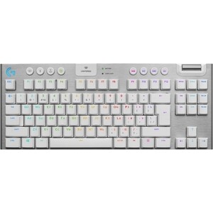 Клавиатура Logitech Keyboard G915 TKL WHITE motospeed ck62 61 клавиатура механическая клавиатура с rgb подсветкой проводная usb клавиатура bt dual mode gaming keyboard pink с синими переключателями outemu