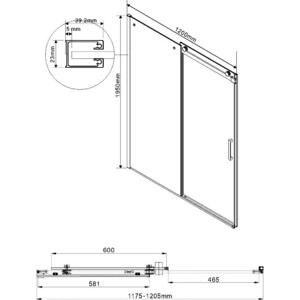 Душевая дверь Vincea Como VPS-1C 120х195 тонированная, хром (VPS-1C120CG)