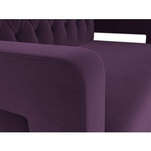 Прямой диван АртМебель Рамос Люкс 2-х местный велюр фиолетовый