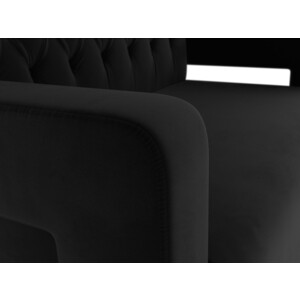 Прямой диван АртМебель Рамос Люкс 2-х местный микровельвет черный