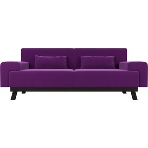 Прямой диван АртМебель Мюнхен микровельвет фиолетовый