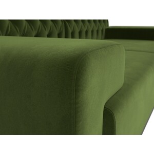 Прямой диван АртМебель Мюнхен Люкс микровельвет зеленый