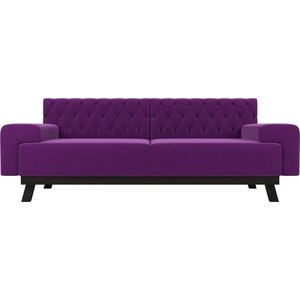 Прямой диван АртМебель Мюнхен Люкс микровельвет фиолетовый