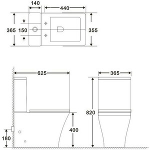 Унитаз-компакт безободковый BelBagno Marmi тонкое сиденье микролифт (BB052CPR, BB2322SC)