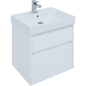 Мебель для ванной Aquanet Nova Lite 60 два ящика, белый глянец