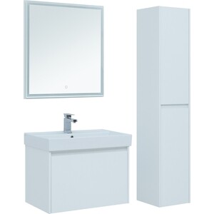 Мебель для ванной Aquanet Nova Lite 75 один ящик, белый глянец зеркало aquanet nova lite 90 белый led 00242264