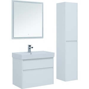 Мебель для ванной Aquanet Nova Lite 75 два ящика, белый глянец зеркальный шкаф vigo nova 500 белый 4640027142626
