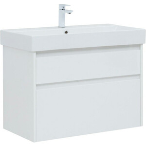 Мебель для ванной Aquanet Nova Lite 85 два ящика, белый глянец