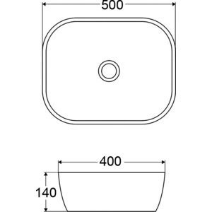 Раковина-чаша BelBagno 50х40 бежевая матовая (BB1302-H316)