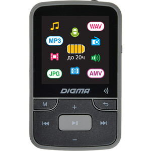 Плеер Digma Hi-Fi Flash Z4 BT 16Gb черный /1.5'' /FM/microSDHC/clip автомагнитола aura mp3 wma amh 101bt bluetooth 2xusb micro sd flac зелёная