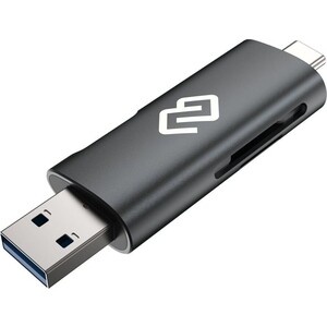 Устройство чтения карт памяти Digma USB 2.0/Type C CR-CU2520-G серый кардридер hoco hb39 серый