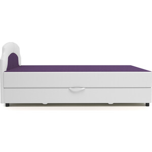 Кровать Шарм-Дизайн Шарм 140 фиолетовая рогожка и белая экокожа