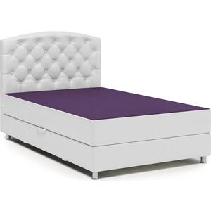 Кровать Шарм-Дизайн Премиум 100 фиолетовая рогожка и белая экокожа кровать 1800 прованс с ортопед основанием 1870х2071х850 бодега белая патина премиум