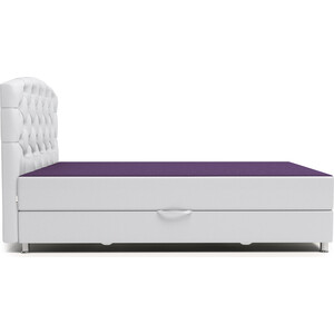 Тахта Шарм-Дизайн Премиум 160 фиолетовая рогожка и белая экокожа
