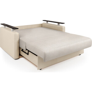 Диван-кровать Шарм-Дизайн Шарм 160 экокожа беж и шенилл беж