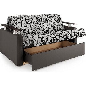 Диван-кровать Шарм-Дизайн Шарм 160 экокожа шоколад и узоры