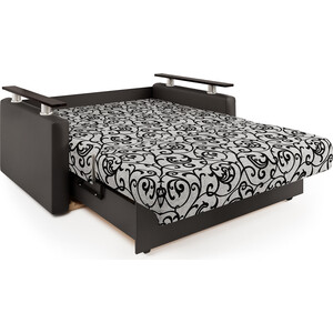 Диван-кровать Шарм-Дизайн Шарм 160 экокожа шоколад и узоры
