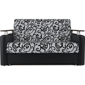 Диван-кровать Шарм-Дизайн Шарм 160 экокожа черная и узоры