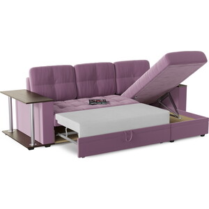 Диван угловой Смарт Атланта Классик purple со столом дельфин правый (А0381475828)