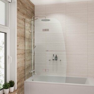 Шторка для ванны Grossman 110x150 алюминиевый профиль, стекло прозрачное (GR-102/2)