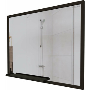Зеркало Grossman Лофт 90х70 с полкой, черное (209001) зеркало 80x60 см grossman pragma 480600