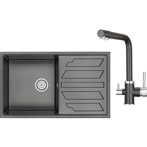 Кухонная мойка и смеситель Granula GR-8601, GR-2015 черный кухонная мойка и смеситель granula gr 8601 gr 2015