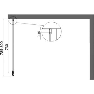 Боковая стенка BelBagno Acqua 80х195 прозрачная, хром (ACQUA-80-FIX-C-Cr)