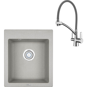 Кухонная мойка и смеситель Granula GR-4201 базальт, Lemark Comfort LM3071C-Gray смеситель для кухни lemark comfort lm3071c gray