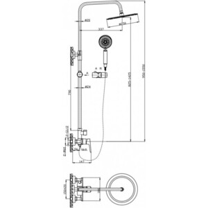 Душевая система BelBagno Ancona со смесителем, хром (ANCONA-DOCM-CRM)