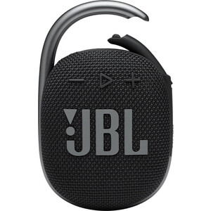 Портативная колонка JBL CLIP 4 (JBLCLIP4BLK) (моно, 5Вт, Bluetooth, 10 ч) черный виниловый проигрыватель alive audio fusion dark wood c bluetooth и fm радио комбайн 4 в 1